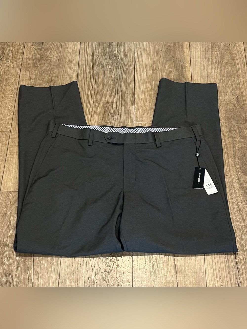 Turtleson Men’s Size 40 Dress Pants Performance Trousers Slacks Charcoal